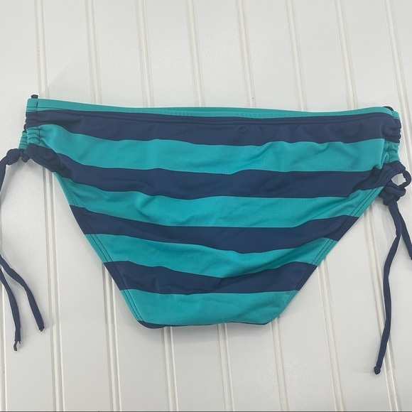 A Pea In The Pod Green and Navy Blue Stripped Halter Style Bikini Size Small - Picture 3 of 13